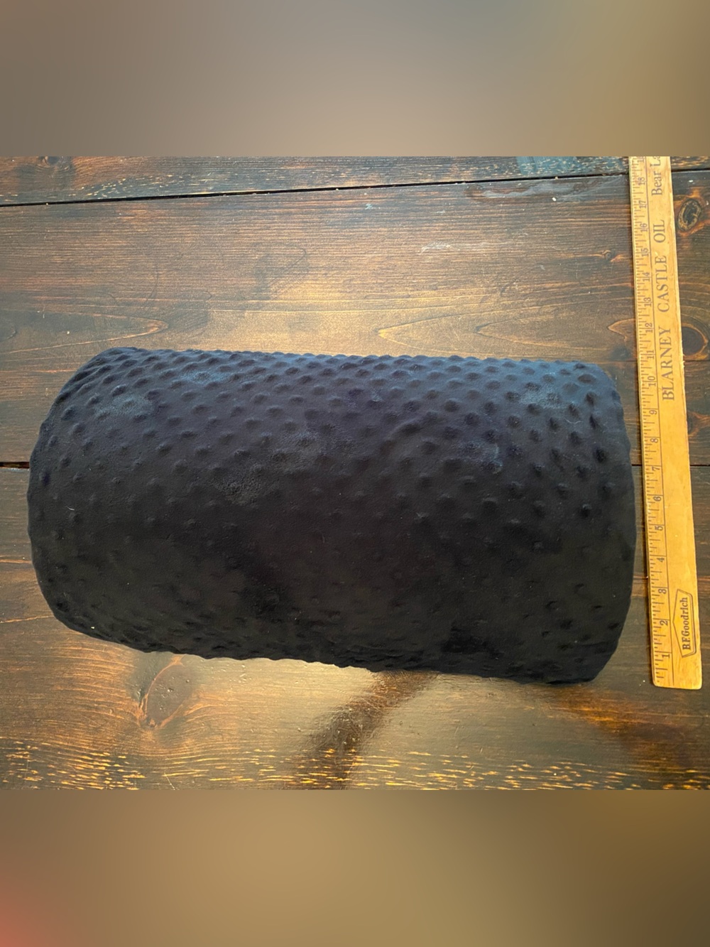 Half Moon Ergonomic Under-Desk Plush Black Foot Rest Pillow